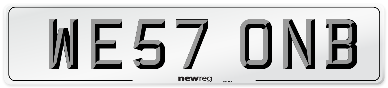 WE57 ONB Number Plate from New Reg